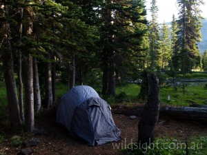 Campsite beside Diamond Lake