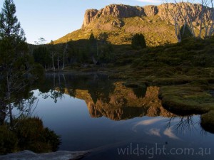 Solomons Throne reflected in tarn