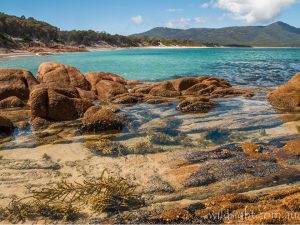 View towards Hazards Beach and Mount Freycinet as you descend to the beach