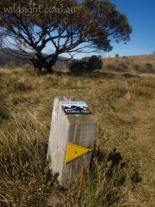 Australian Alps Walking Track sign, Alpine National Park Victoria